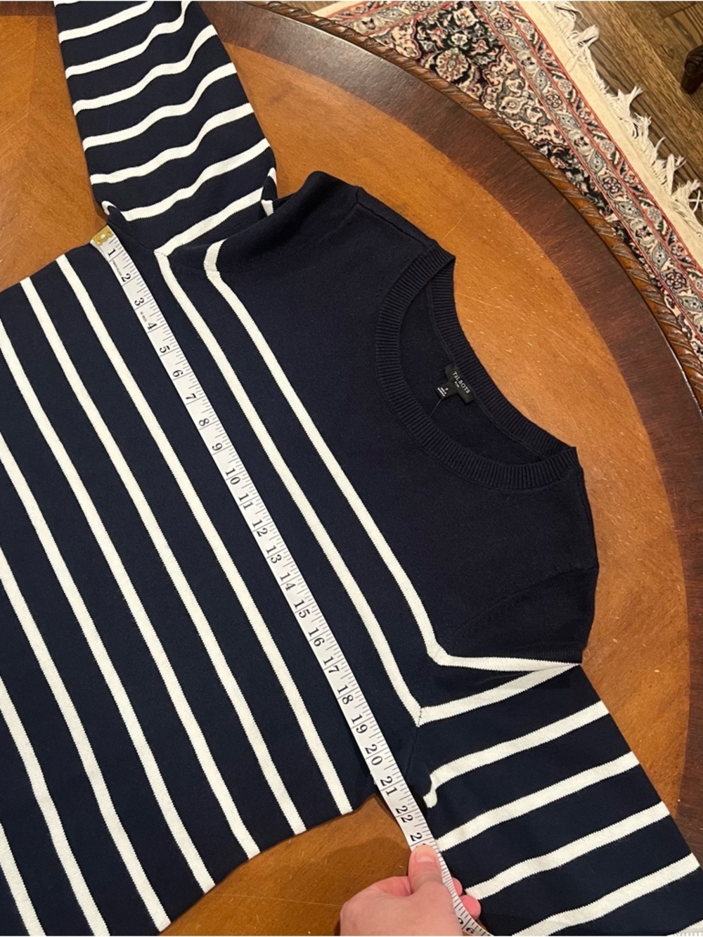NWT $149 Talbots Plus Crewneck Sweater Dress Navy Breton‎ Stripe Size X Shift - Picture 13 of 16
